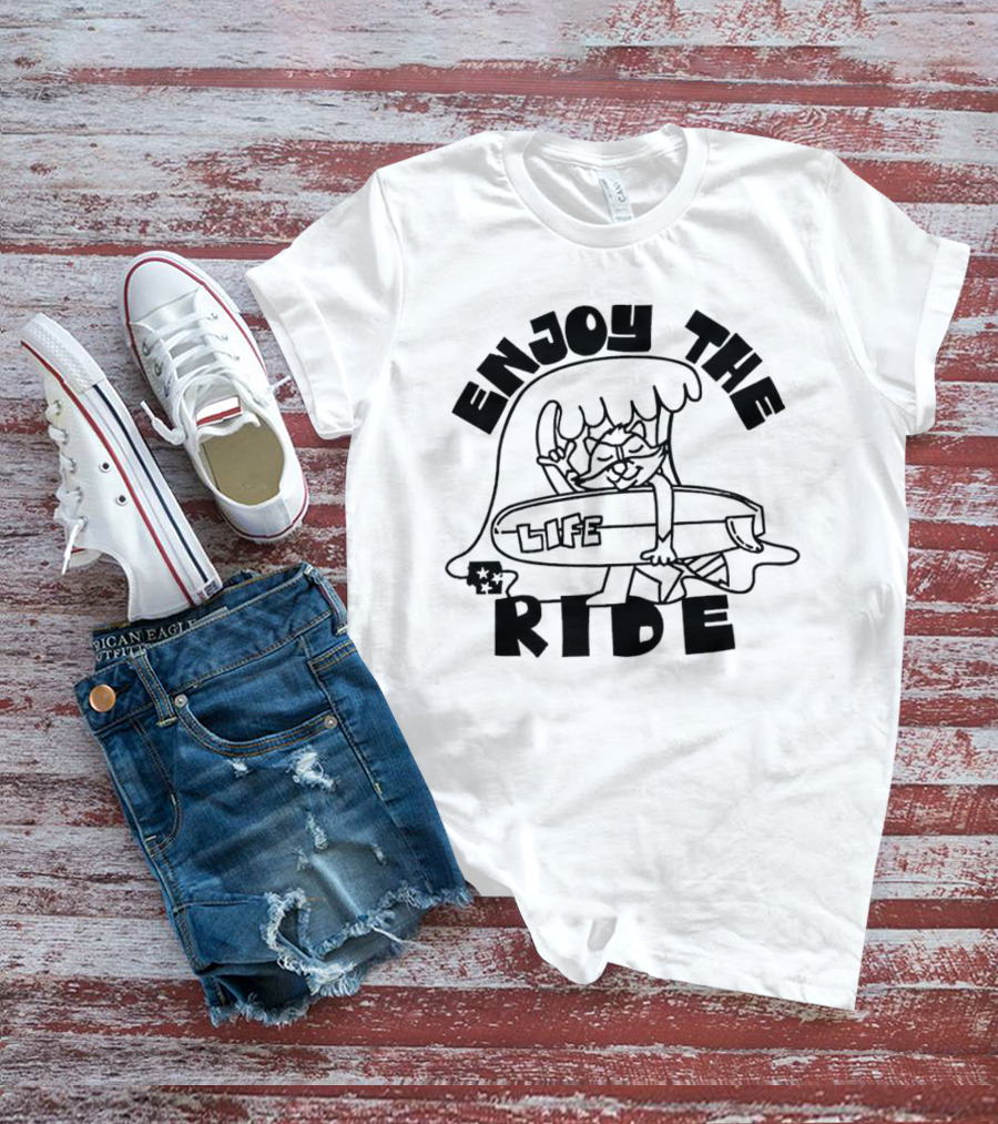Enjoy The Surfing Cat Life Ride T-Shirt