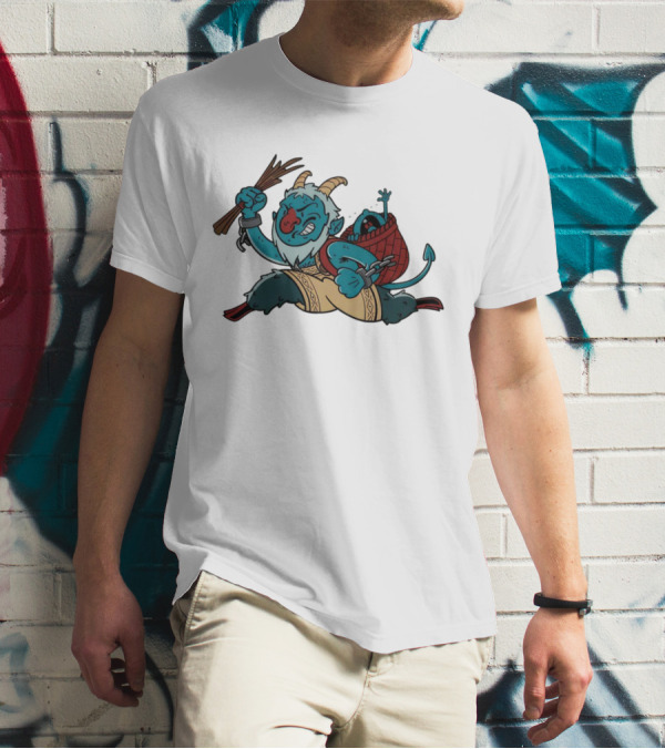 Krampoly Rich Uncle Pennybags Krampus Mashup Character T-Shirt