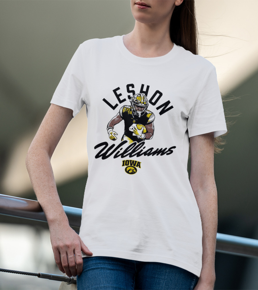 Leshon Williams Iowa Football Hawkeyes Cartoon Football Player T-Shirt