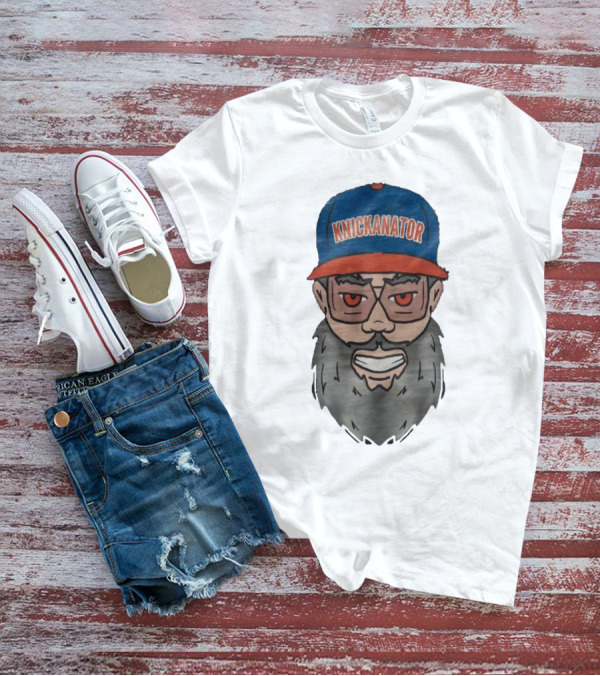 Nickanator New York Knicks Beard Hat Face T-Shirt