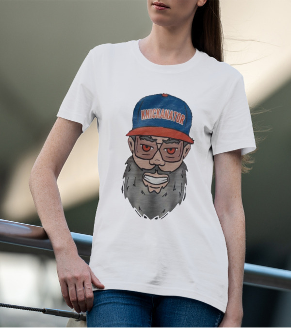 Nickanator New York Knicks Beard Hat Face T-Shirt