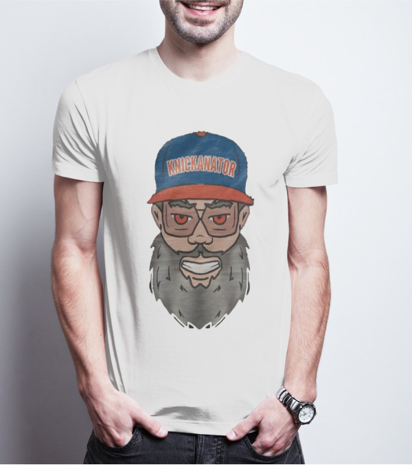 Nickanator New York Knicks Beard Hat Face T-Shirt