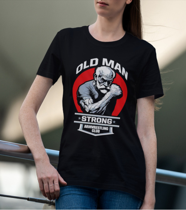 Old Man Strong Armwrestling Club Vintage Style Retro T-Shirt