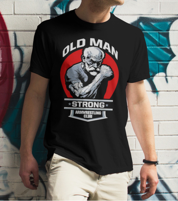 Old Man Strong Armwrestling Club Vintage Style Retro T-Shirt