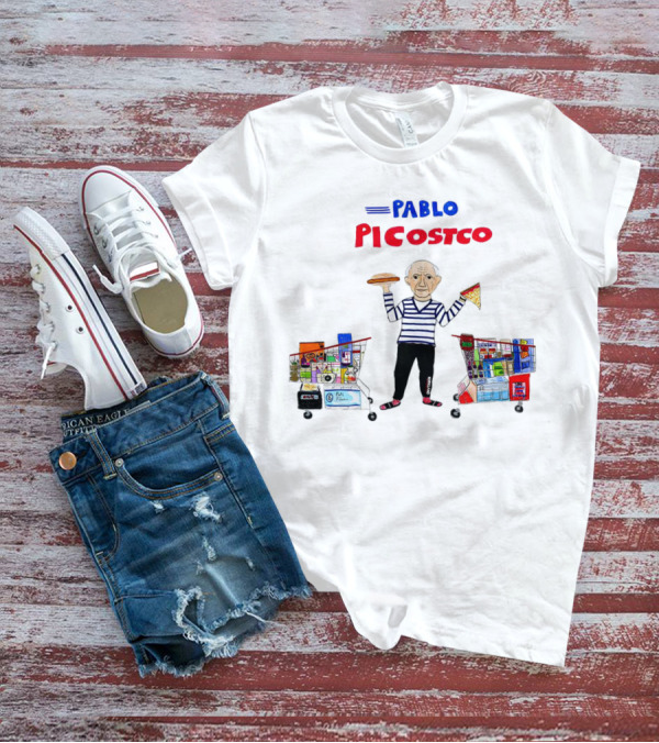 Pablo Picostco Costco Shopping Cart Foodчитывается образ человека с пиццей и бургером T-Shirt