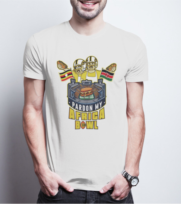 Pardon My Africa Bowl Football Players Burger Stadium Flags T-Shirt