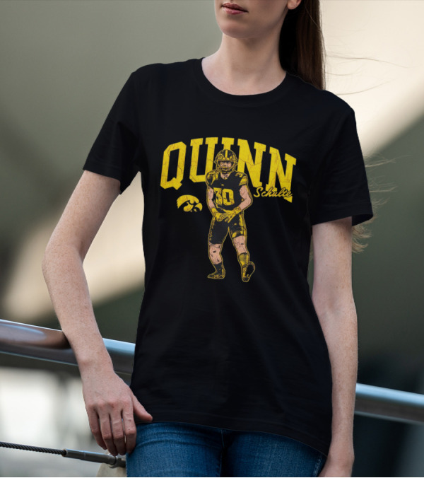 Quinn Schulte Iowa Hawkeyes Football Number 10 Cartoon T-Shirt