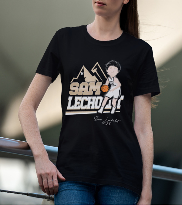 Sam Lecholat Montana State Bobcats Collective #25 Signature Basketball Player M T-Shirt