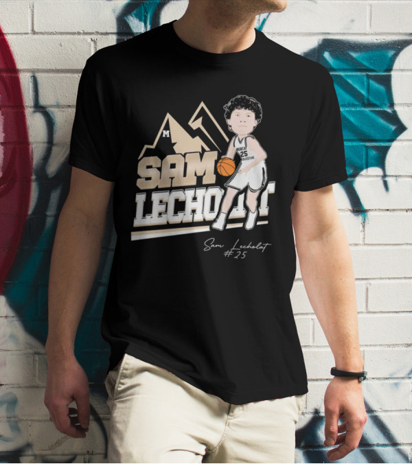 Sam Lecholat Montana State Bobcats Collective #25 Signature Basketball Player M T-Shirt