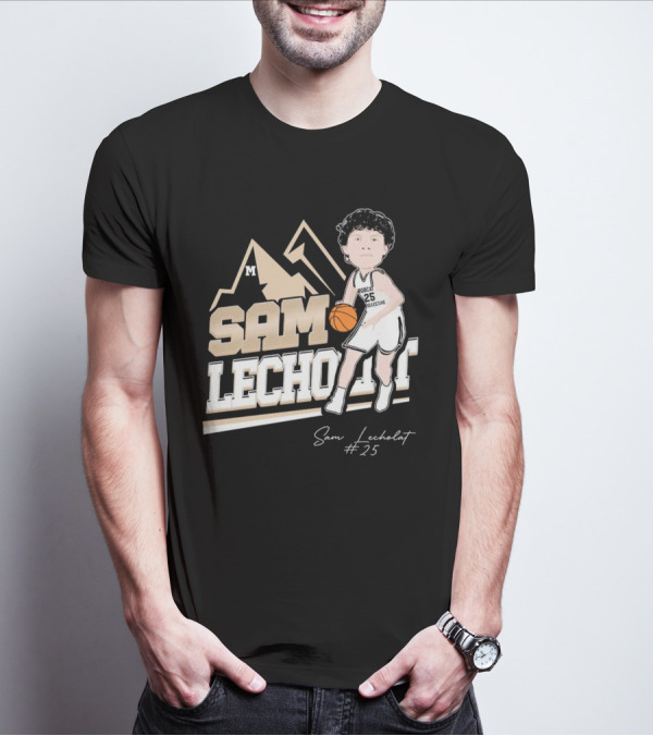 Sam Lecholat Montana State Bobcats Collective #25 Signature Basketball Player M T-Shirt