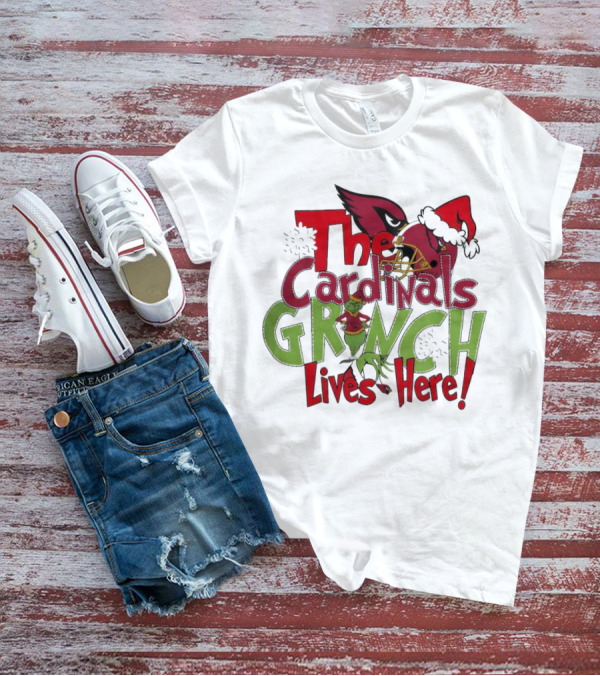 The Cardinals Grinch Lives Here Christmas Arizona T-Shirt