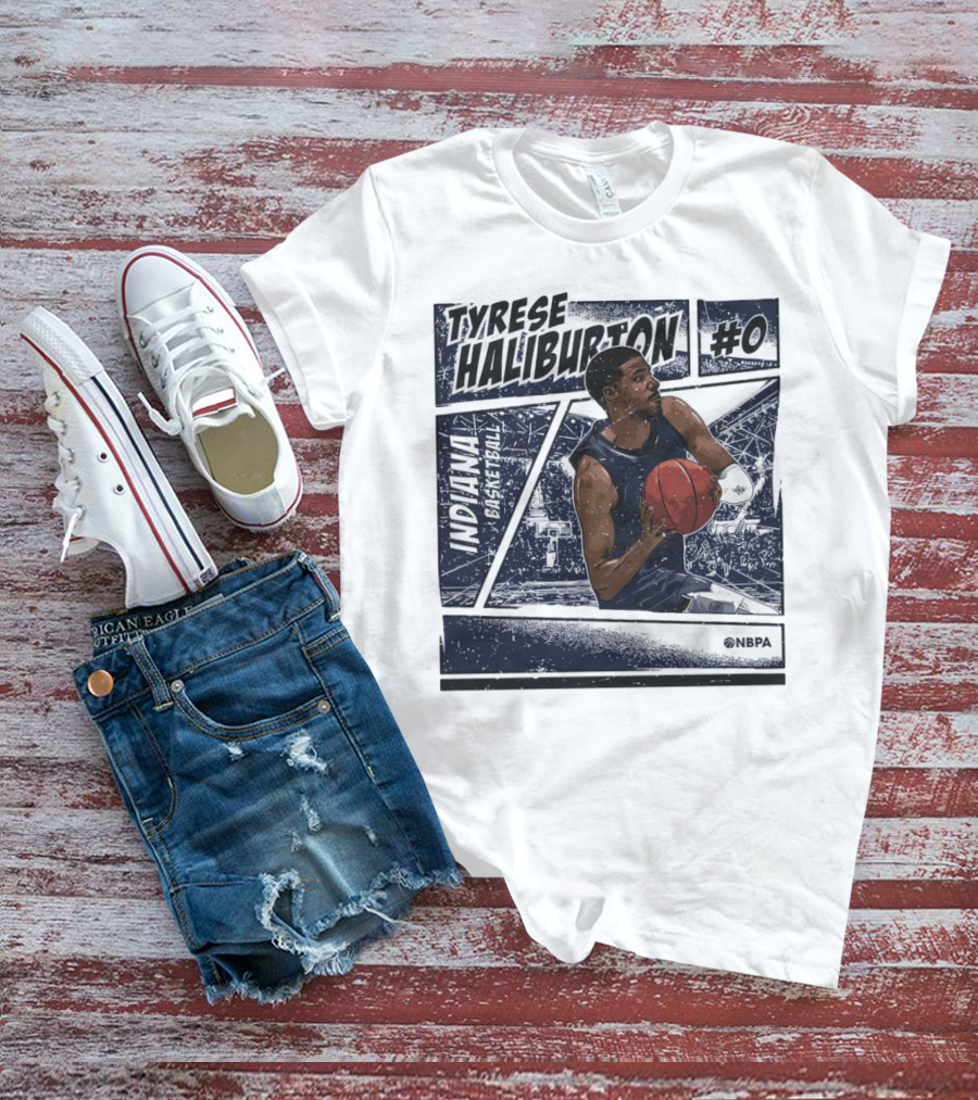 Tyrese Haliburton Indiana Basketball #0 NBPA Comic T-Shirt