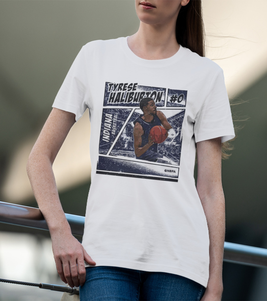 Tyrese Haliburton Indiana Basketball #0 NBPA Comic T-Shirt