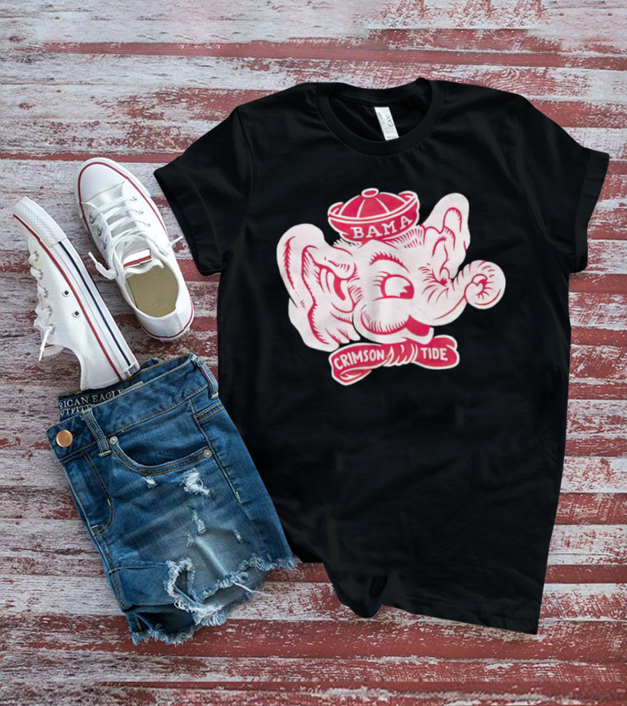 Bama Crimson Tide Elephant Mascot Football T-Shirt