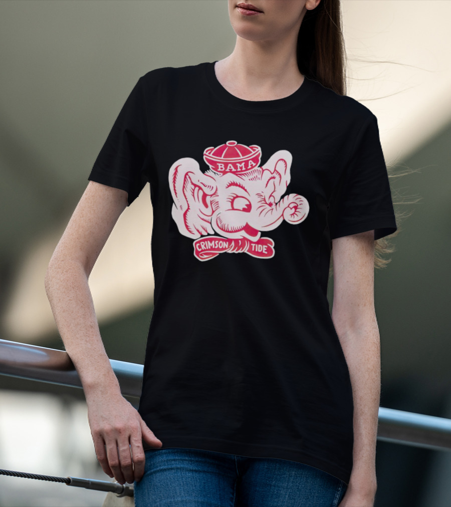 Bama Crimson Tide Elephant Mascot Football T-Shirt