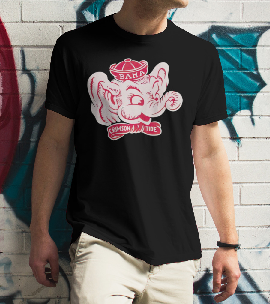 Bama Crimson Tide Elephant Mascot Football T-Shirt