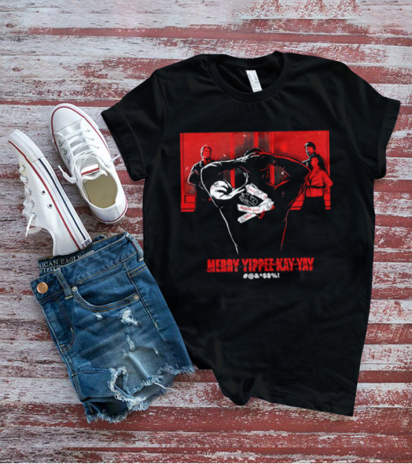 Merry Yippee Kay Yay Die Hard Christmas Scene With Characters And Explosives T-Shirt