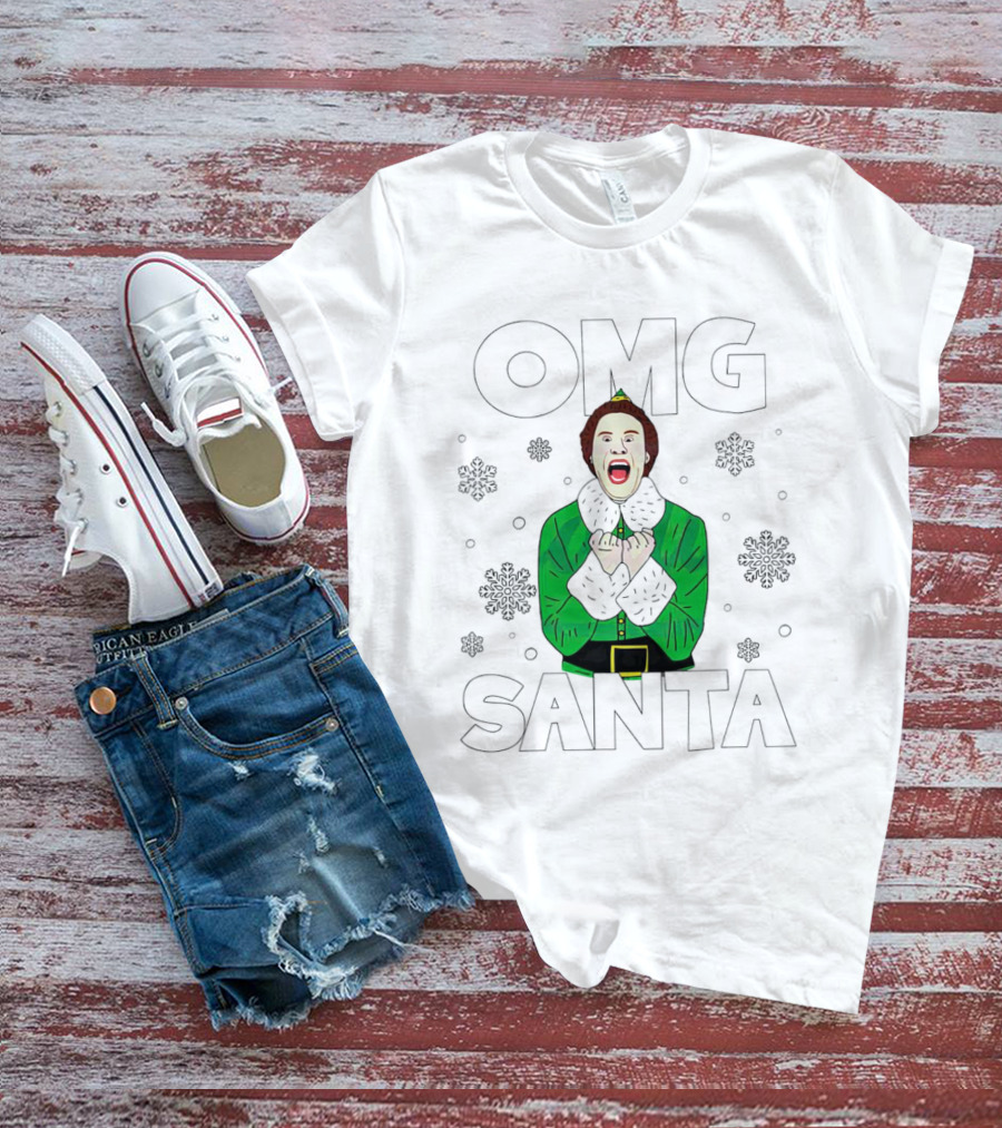 OMG Santa Christmas Elf Excited Reaction T-Shirt