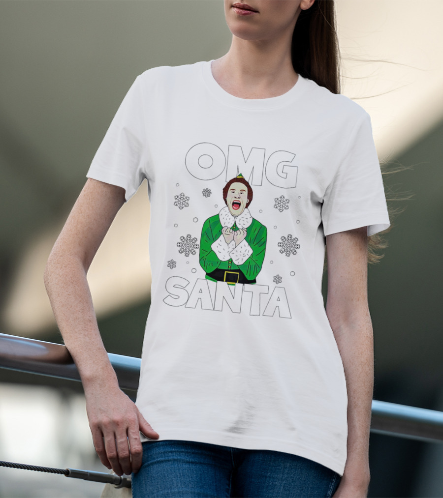 OMG Santa Christmas Elf Excited Reaction T-Shirt