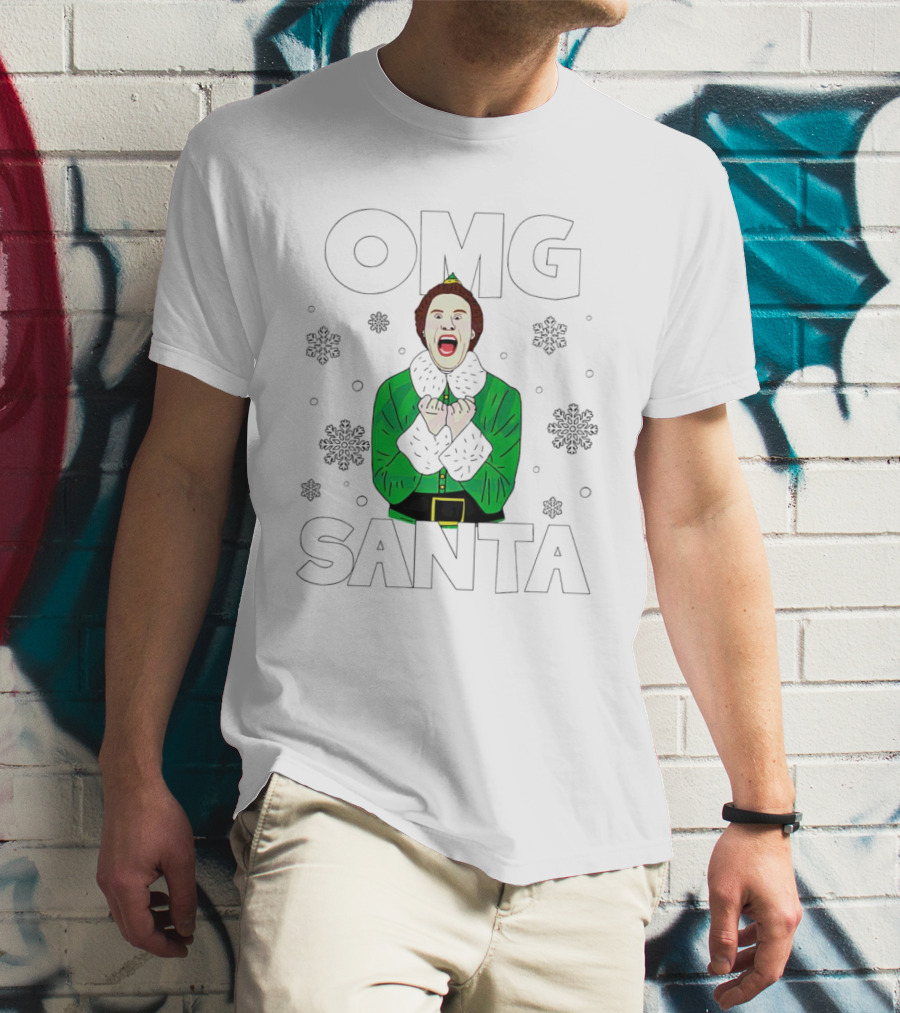 OMG Santa Christmas Elf Excited Reaction T-Shirt