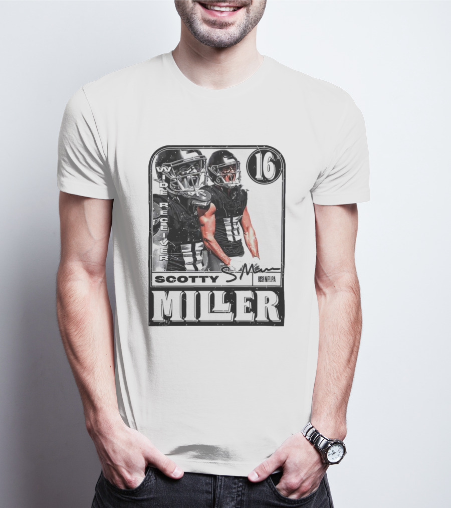 Scotty Miller 16 Atlanta Falcons Wide Receiver NFLPA Card T-Shirt