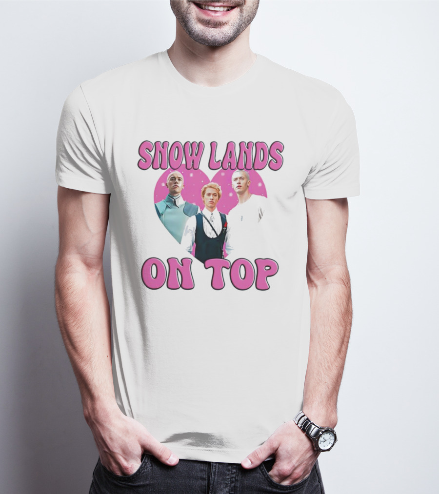 Snow Lands On Top Pink Heart Trio T-Shirt