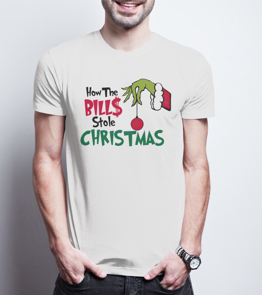 How The Bills Stole Christmas Grinch Hand T-Shirt