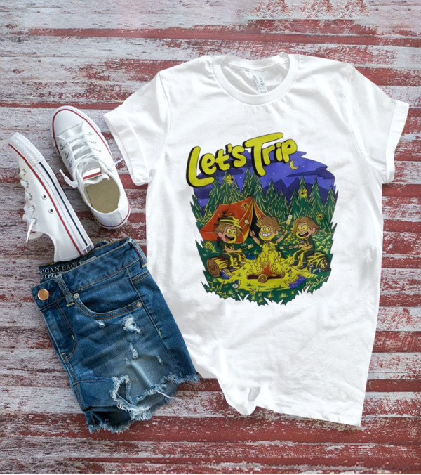 Let's Trip Around Campfire Cartoon Adventure T-Shirt