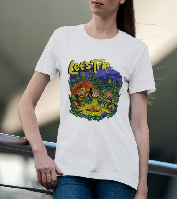 Let's Trip Around Campfire Cartoon Adventure T-Shirt