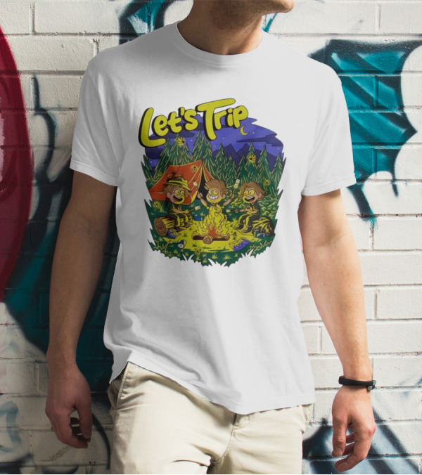 Let's Trip Around Campfire Cartoon Adventure T-Shirt