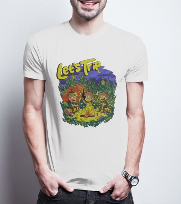 Let's Trip Around Campfire Cartoon Adventure T-Shirt