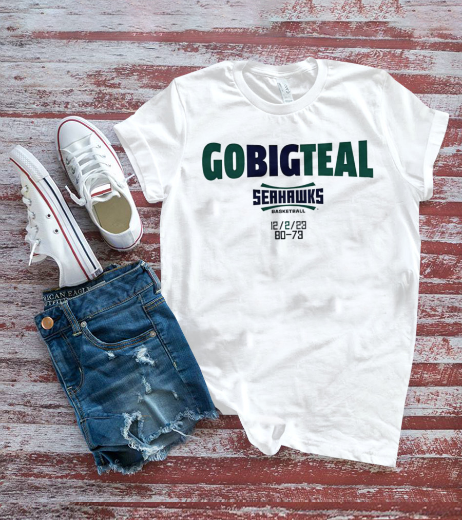 GOBIGTEAL Seattle Seahawks Basketball 12/8/23 Score 80-73 T-Shirt