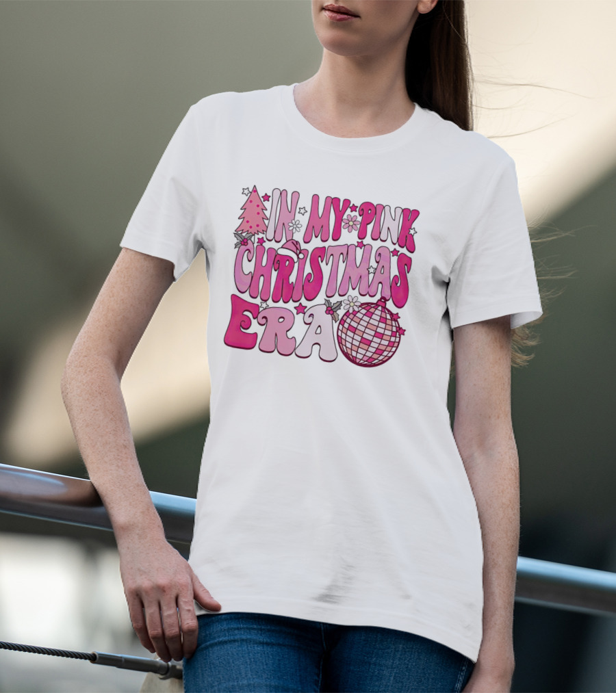 In My Pink Christmas Era Disco Ball T-Shirt