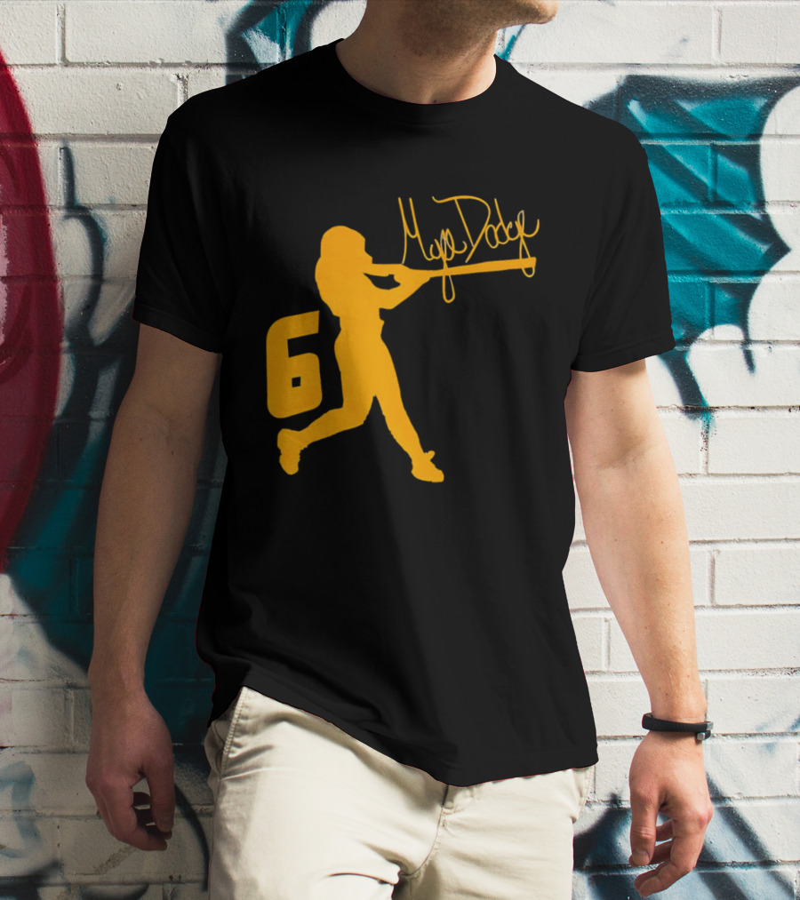 Mya Dodge Missouri Tigers Softball Signature Player Silhouette Number 6 T-Shirt