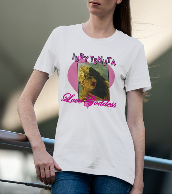 Judy Tenuta Love Goddess Vintage Art With Heart Background T-Shirt