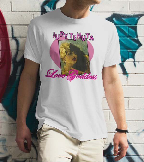 Judy Tenuta Love Goddess Vintage Art With Heart Background T-Shirt