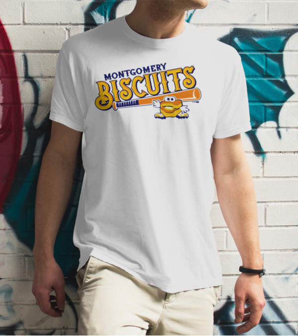 Montgomery Biscuits Biscuits Baseball Bat Biscuits Mascot T-Shirt