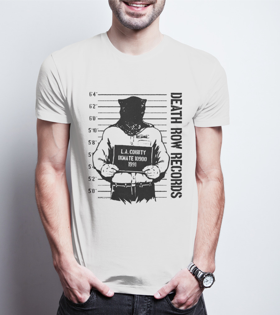 Death Row Records LA County Inmate 1990 1991 T-Shirt