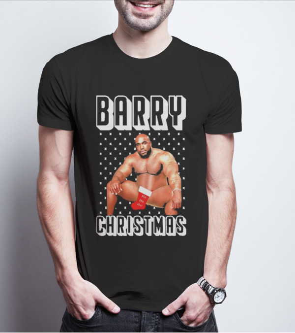 Barry Christmas Ho Ho Ho Stocking Holiday T-Shirt