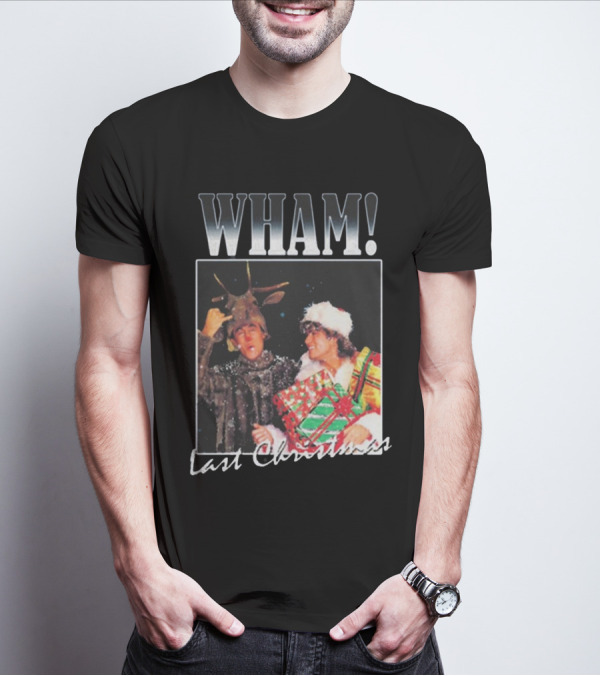 WHAM Last Christmas Reindeer And Santa Costume Scene T-Shirt