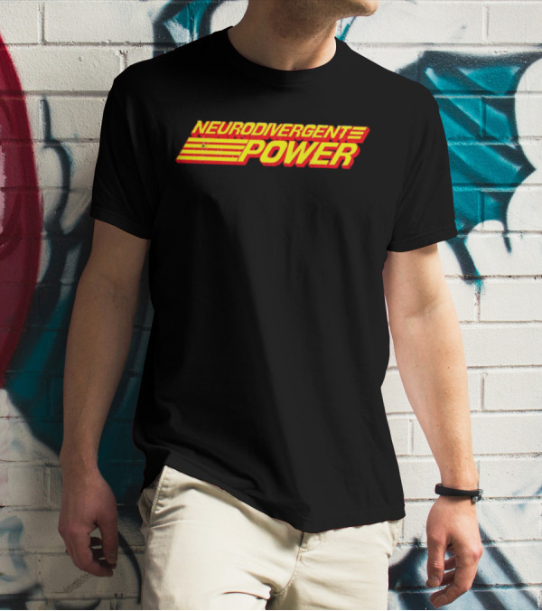 Neurodivergent Power Bold Yellow Red Stripes Empowerment T-Shirt