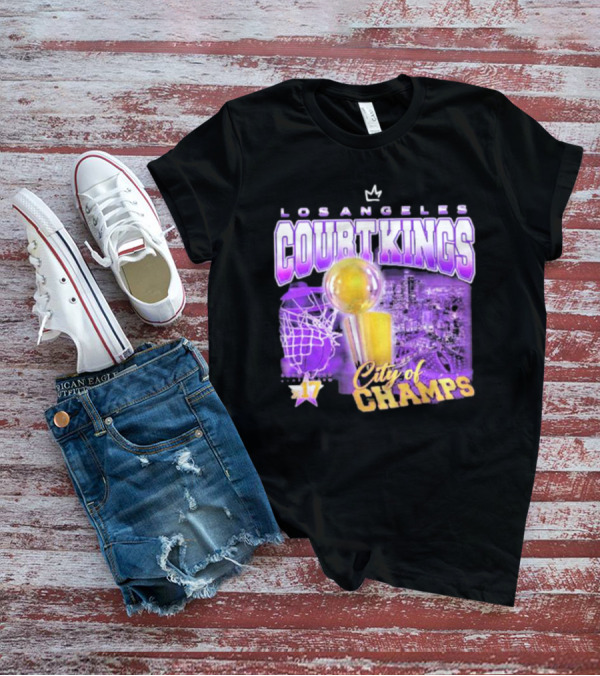 Los Angeles Court Kings City Of Champs 17 Golden Trophy T-Shirt