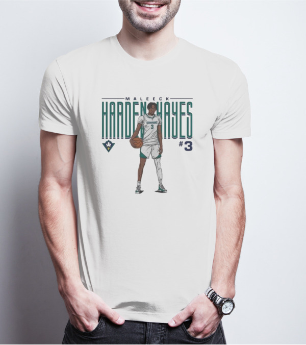 Maleeck Harden Hayes Seahawks #3 Basketball Player T-Shirt