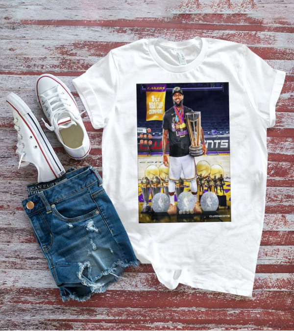 Lakers 1st NBA Cup Champions LeBron James MVP Clutchpoints T-Shirt