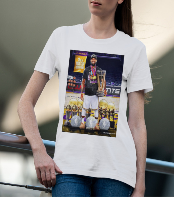Lakers 1st NBA Cup Champions LeBron James MVP Clutchpoints T-Shirt