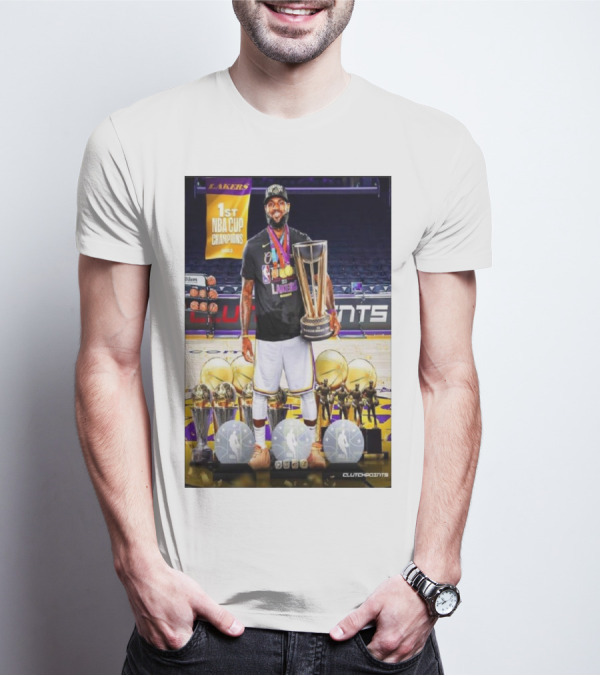 Lakers 1st NBA Cup Champions LeBron James MVP Clutchpoints T-Shirt
