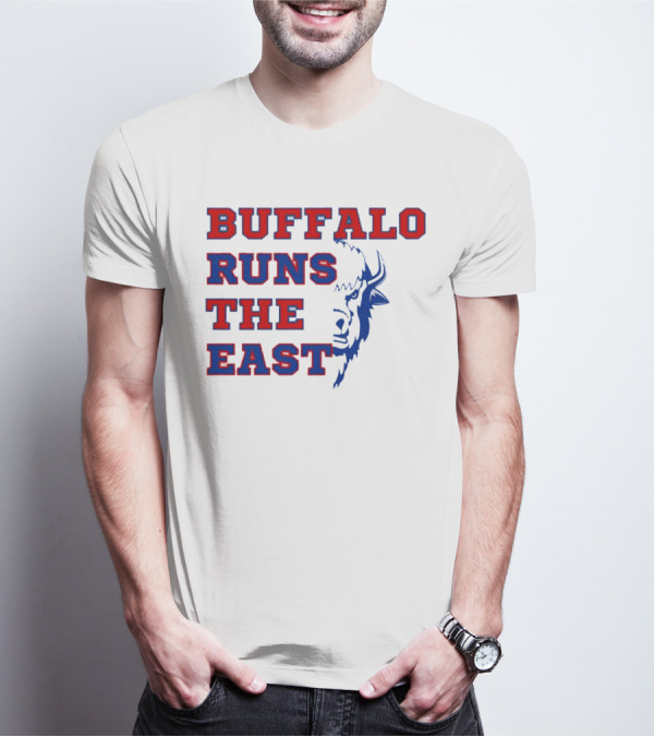 Buffalo Runs The East Bold Text With Buffalo T-Shirt