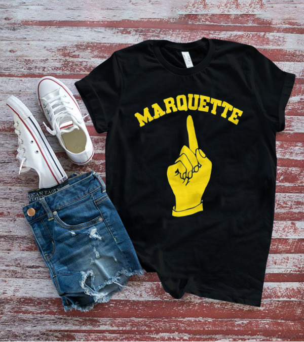 Marquette Yellow Number One Finger T-Shirt