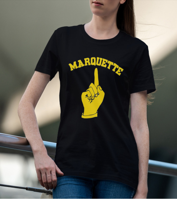 Marquette Yellow Number One Finger T-Shirt
