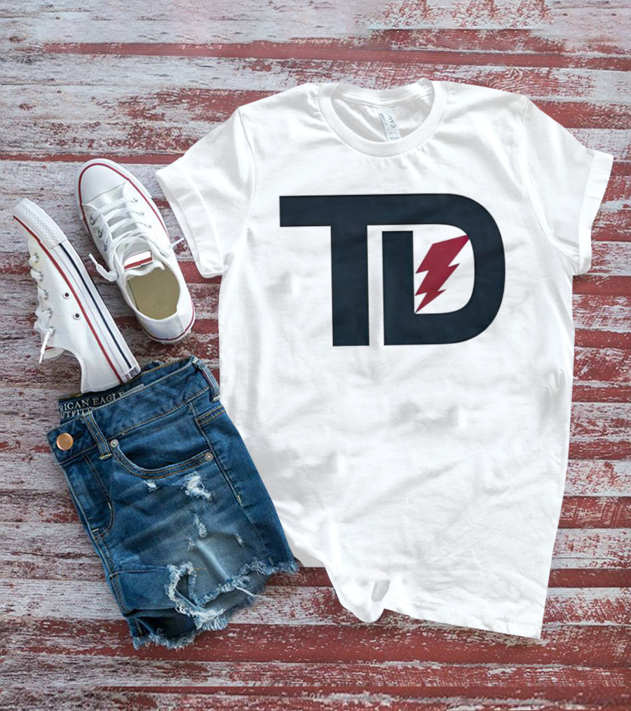 TD Logo With Red Lightning Bolt Tank Dell Houston Texans Football T-Shirt